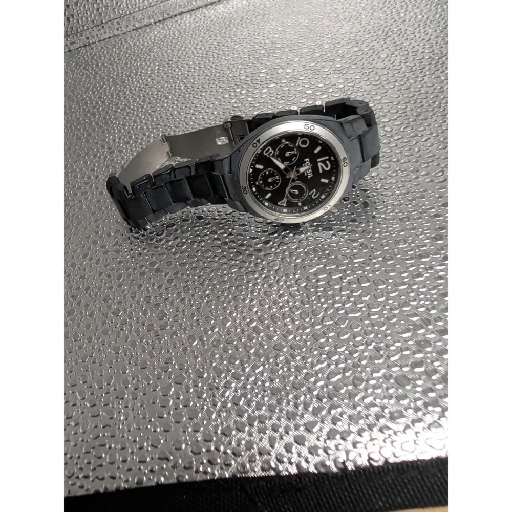 Fossil Berkley Ceramic Band, Black Dial Women's Watch CE1043 Crystal Bezel